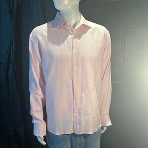 Pink Relaxed Fit Dress Shirt with Textured Fabric